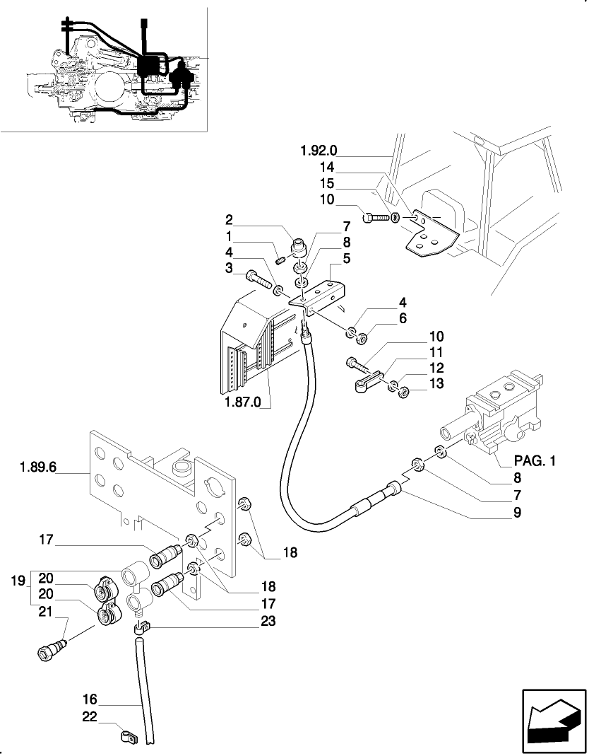 1.82.7/15(04) (VAR.423) CONTROL VALVE (DE LUXE) - QUICK COUPLINGS,FLEXIBLE CABLE