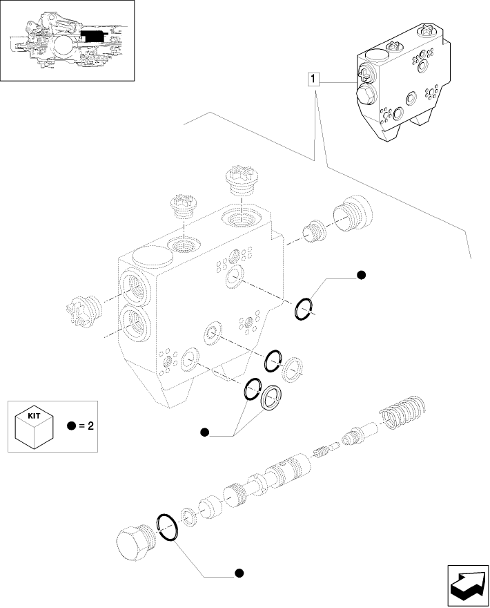 1.82.7/14B (VAR.419/1) THREE CONTROL VALVES (BOSCH) - CONTROL VALVE PARTS