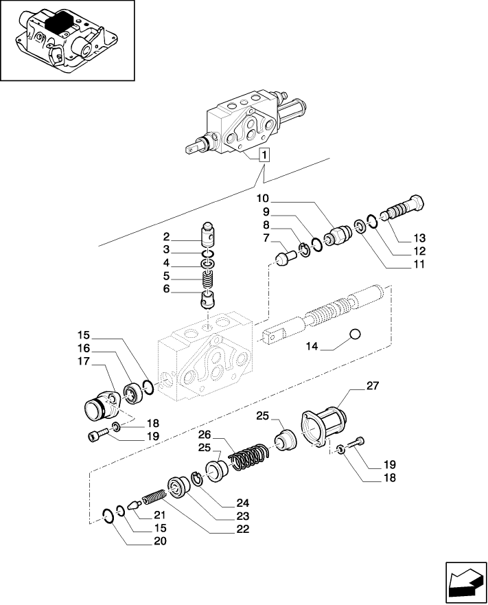 1.82.7/01F SIMPLE/DOUBLE-ACTING EXTERNAL CONTROL VALVE BREAKDOWN - D5500