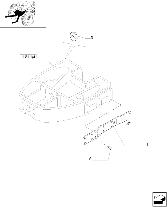 1.21.1/06 (VAR.779) FRONT HYDRAULIC LIFT FOR "SUPERSTEER" - FRONT SUPPORT GUARDS