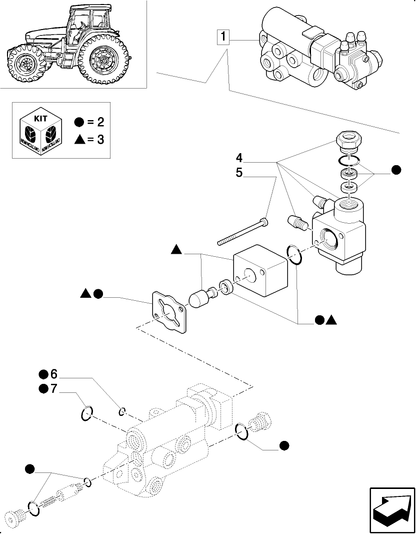 414/A TRAILER BRAKE BREAKDOWN VALVE FOR LOAD SENSING CLOSED CENTRE (CCLS)