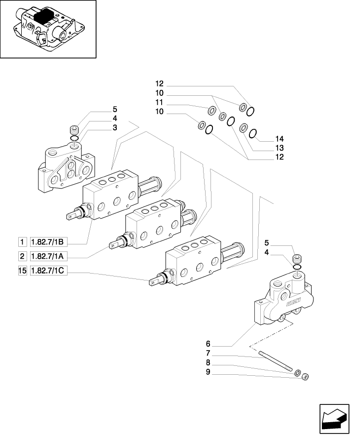 1.82.7/01(02) MECHANICAL GEAR BOX 20X16 (40 KM/H) / MECHANICALLY CONTROLLED HYDRAULIC LIFT (OPEN CENTRE) - C5500
