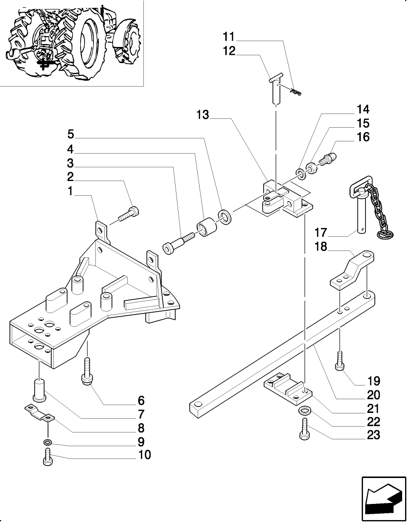 1.89.0/01 (VAR.910) TOW-BAR WITH ROLLERS