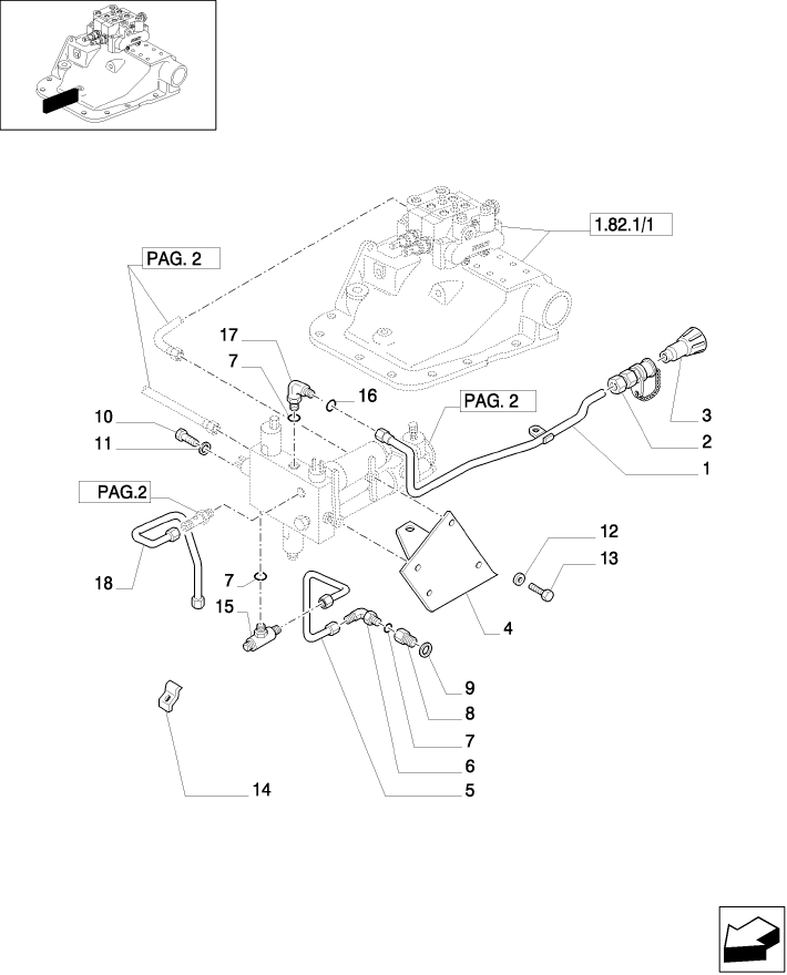 1.82.713/01(01) (VAR.372) TRAILER BRAKE VALVE FOR OPEN CENTRE (ITALY)