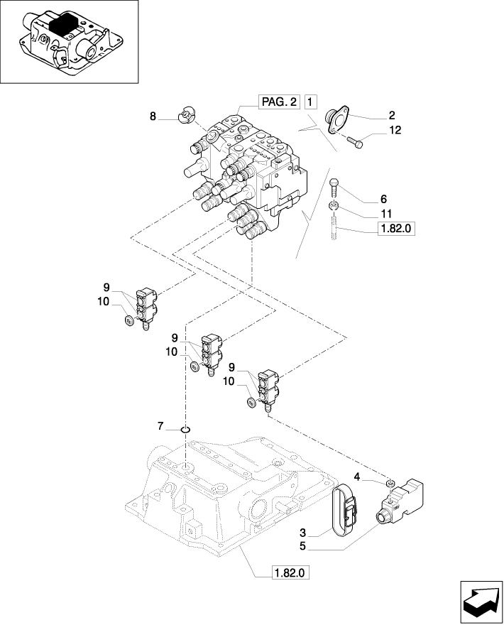 1.82.7/17(01) (VAR.170) 3-CONTROL VALVE UNIT - EXTRA EXTERNAL CONTROL VALVES AND PIPES - C5504