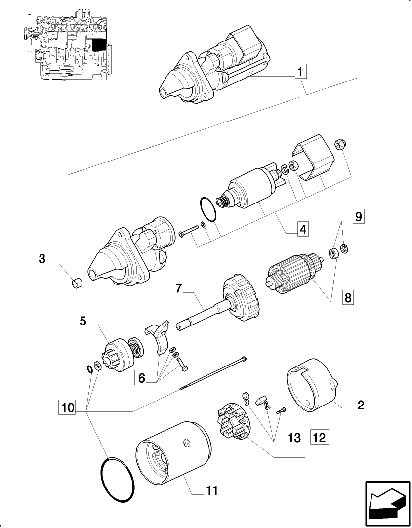 0.36.0/A STARTER MOTOR BREAKDOWN