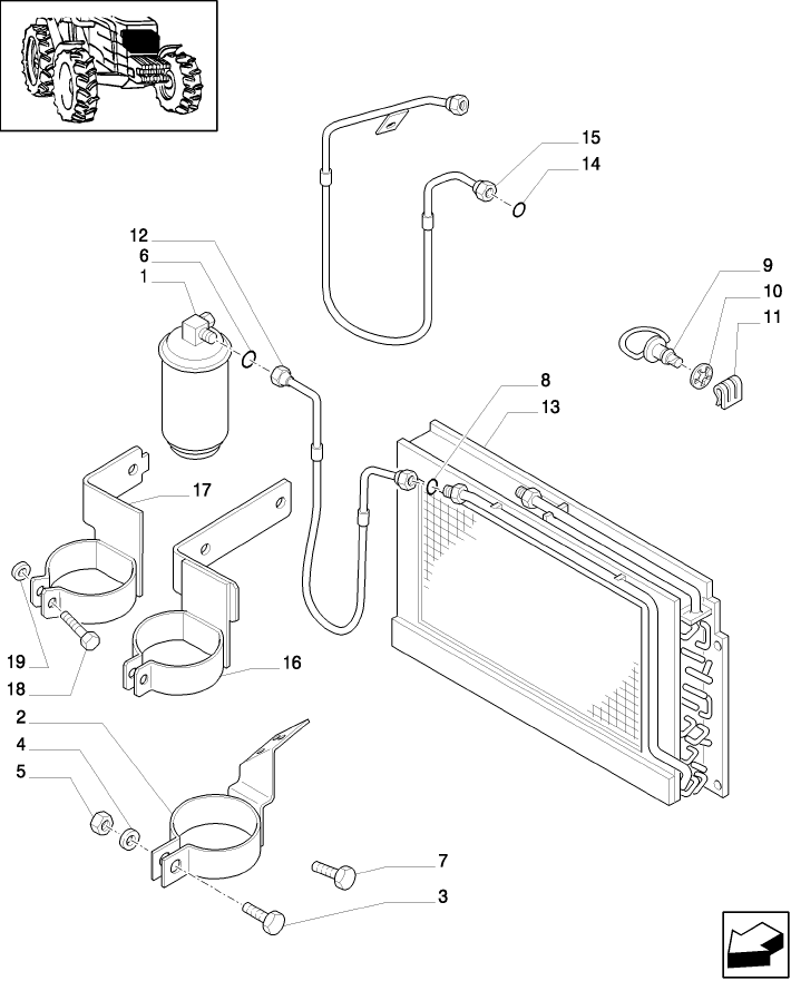 1.17.0/87 CONDENSER AND DEHYDRATING FILTER FOR AIR CONDITIONING