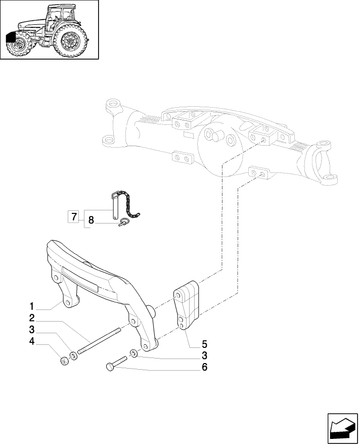 1.21.5 (VAR.022) BALLAST WEIGHT SUPPORT FOR "SUPER STEER" FRONT AXLE