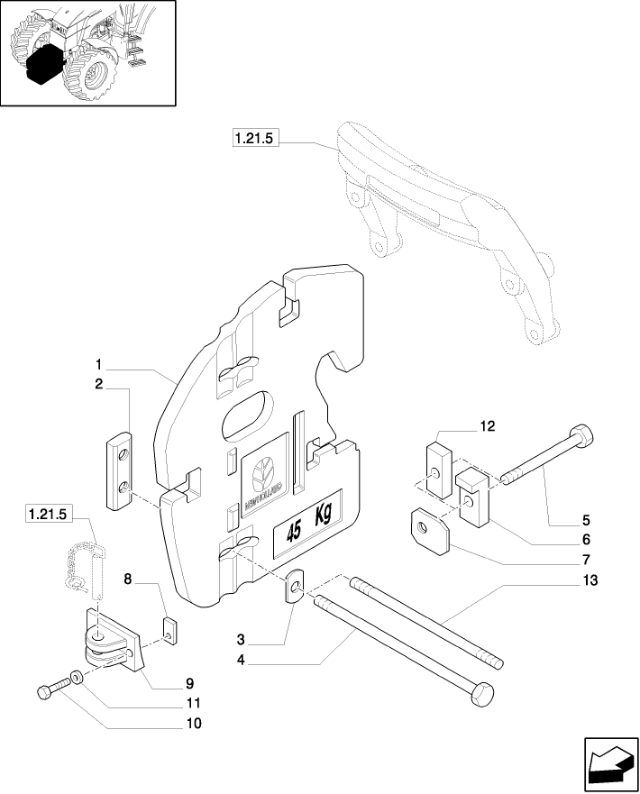 1.21.5/06 (VAR.065-067) WEIGHT CARRIER - WITH HOOK