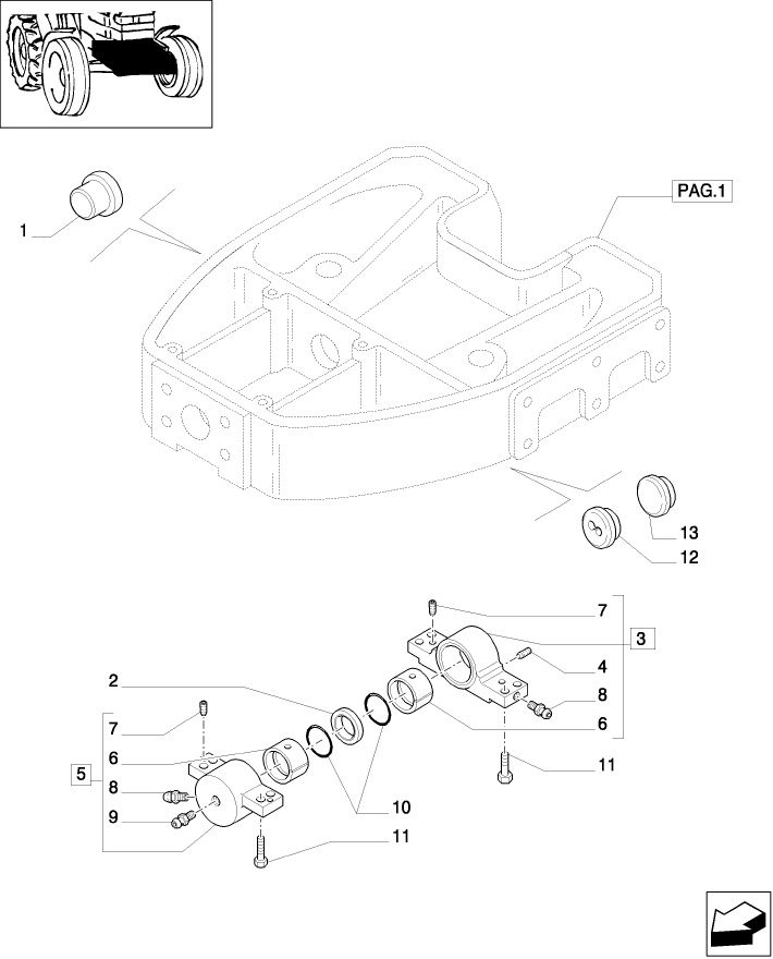 1.21.1/04(02) (VAR.416) SUPPORT FOR 4WD SUPERSTEER FRONT AXLE