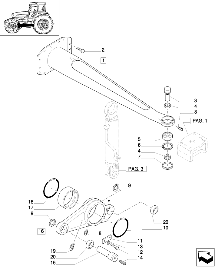 1.21.3/03(02) (VAR.463/1) 4WD FRONT AXLE WITH SUSPENSIONS, BRAKE, TERRALOCK, F.P.S. - ARM AND SUSPENSIONS