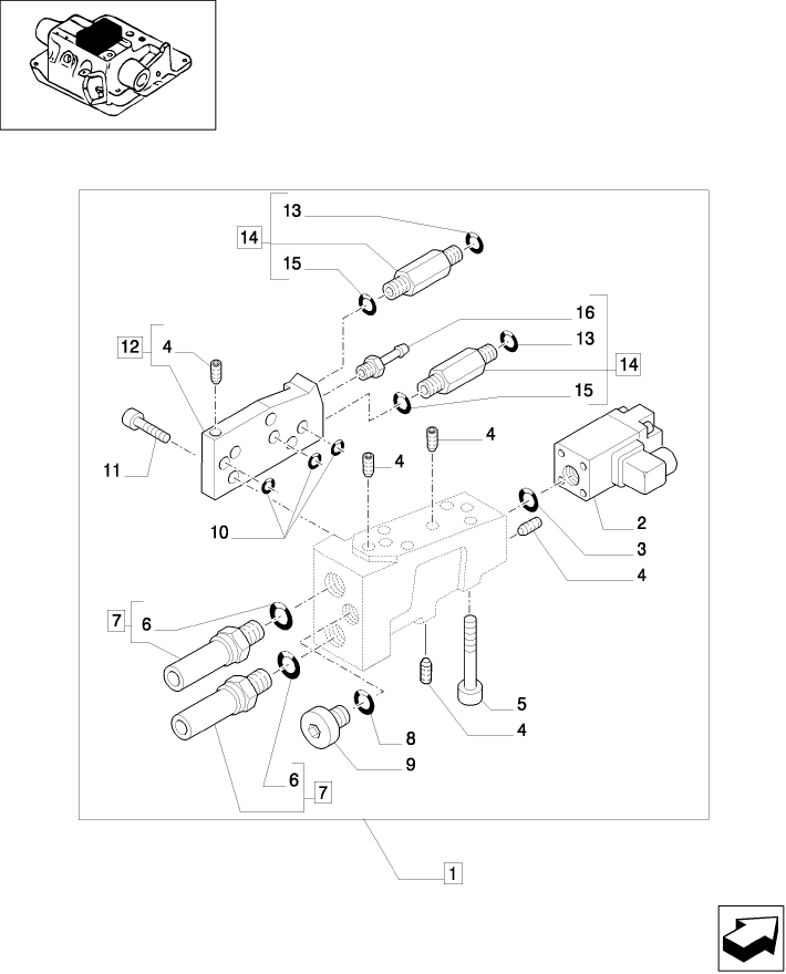 1.82.7/13(04) (VAR.900) HYDR. ADJUSTMENT OF RIGHT TIE-ROD FOR CLOSED CCLS CENTRE-IMPLEMENT ADJUS. CTRL VALVE-C5279