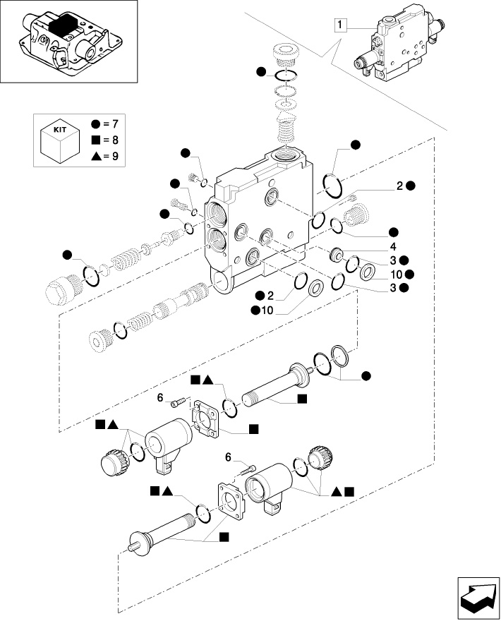 1.82.7/  D REMOTE CONTROL VALVE BREAKDOWN (EDC VALVE) - D5504