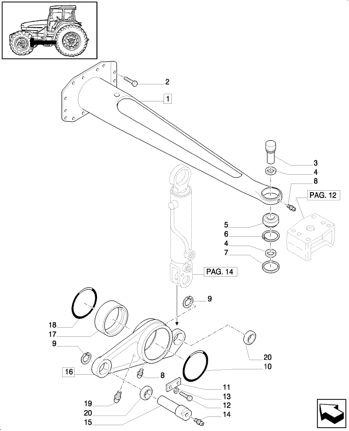 463(13) 4WD FRONT AXLE WITH SUSPENSIONS AND "TERRALOCK" - FULL POWER SHIFT