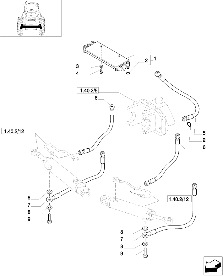 1.42.0/02 (VAR.416) POWER STEERING HYDRAULIC CONTROL - W/SUPERSTEER FRONT AXLE