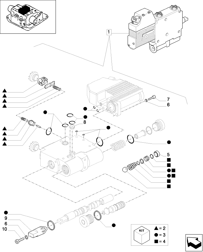 1.82.7/14A(01) (VAR.252-718) AUXILIARY CONTROL VALVE - COMPONENT PARTS - C5029