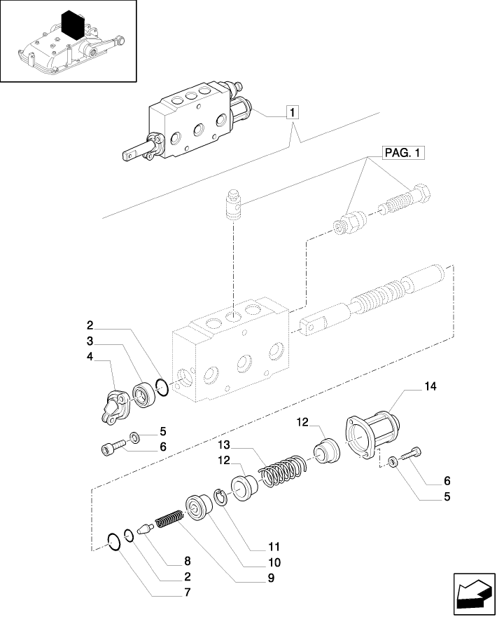 1.82.7/ 9B(02) (VAR.124)  2 CONTROL VALVES WITH JOYSTICK - PARTS