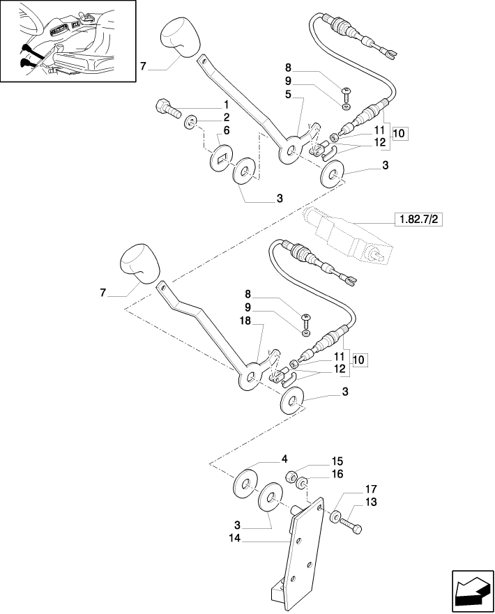 1.92.82/10 (VAR.195) TWO REMOTE VALVES - LEVERS AND KNOBS (D4771)