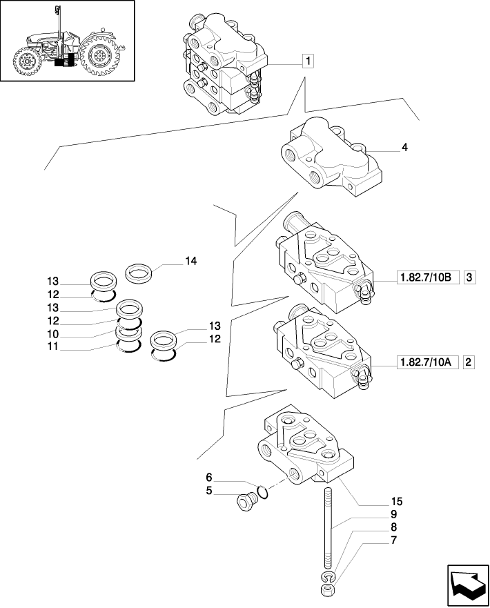 1.82.7/10(01) (VAR.125)  2 CONTROL VALVES WITH JOYSTICK  FOR TRAILER BRAKE VALVE