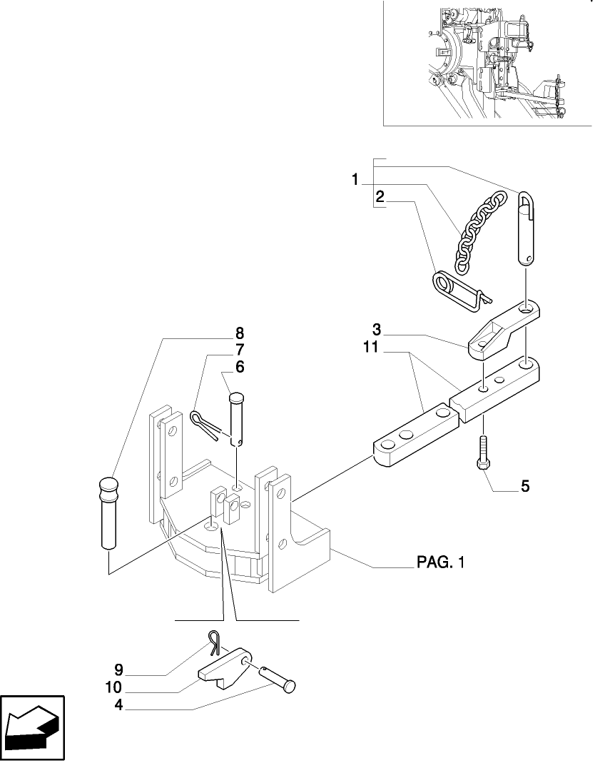 1.89.0/ 6 (VAR.906) SUPPORT AND DRAWBAR CATEGORY "C" TOW HOOK - PARTS