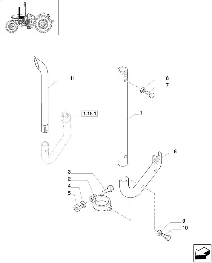 1.15.1/ 1 (VAR.134) VERTICAL MUFFLER SHIELD