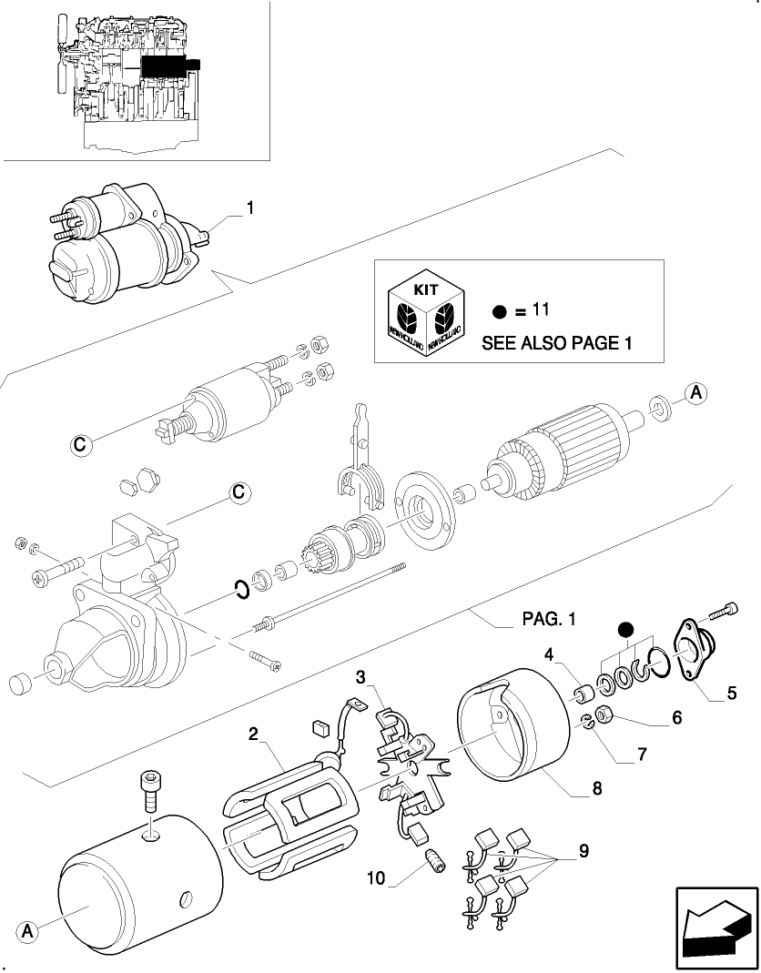 0.36.0/  B(02) STARTER MOTOR  - PARTS (VAR.007) - C4586