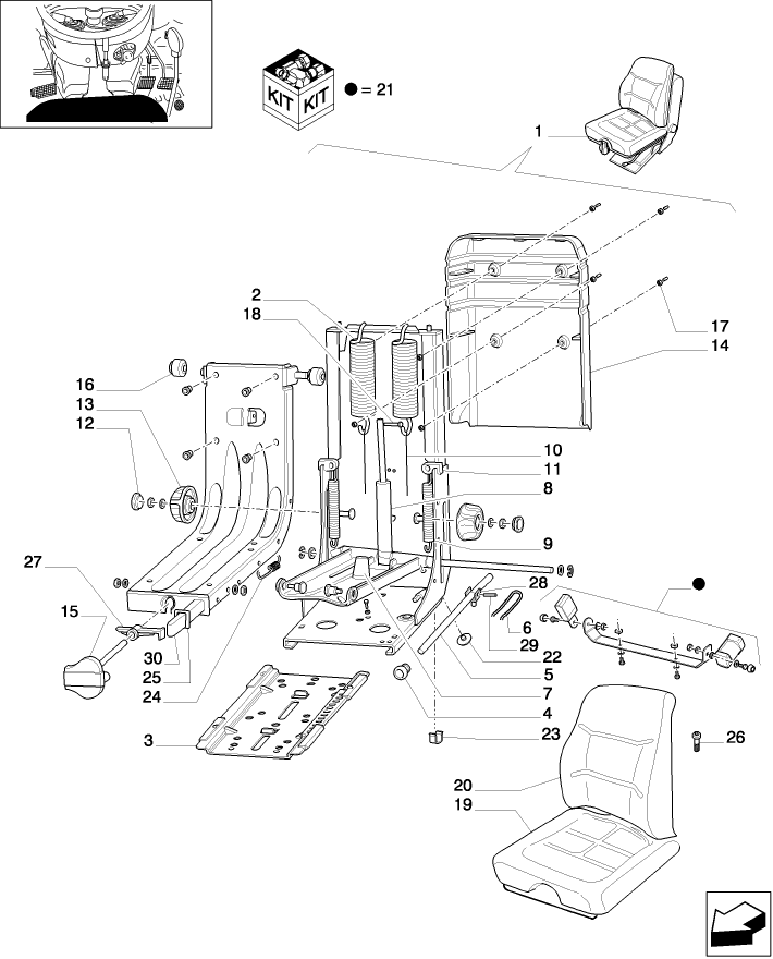 1.92.85/03A (VAR.956) SEAT WITH BELTS AND SWITCH - BREAKDOWN