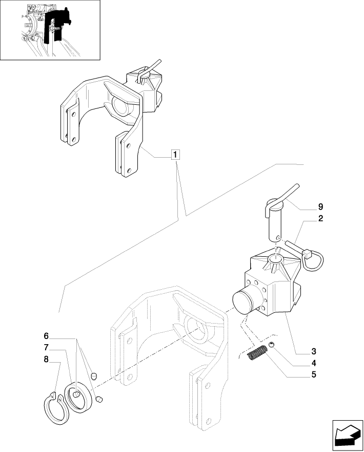 1.89.3/03A(01) (VAR.893) SWIVEL HOOK, VERTICAL ADJUST, W/PIN (PITON)