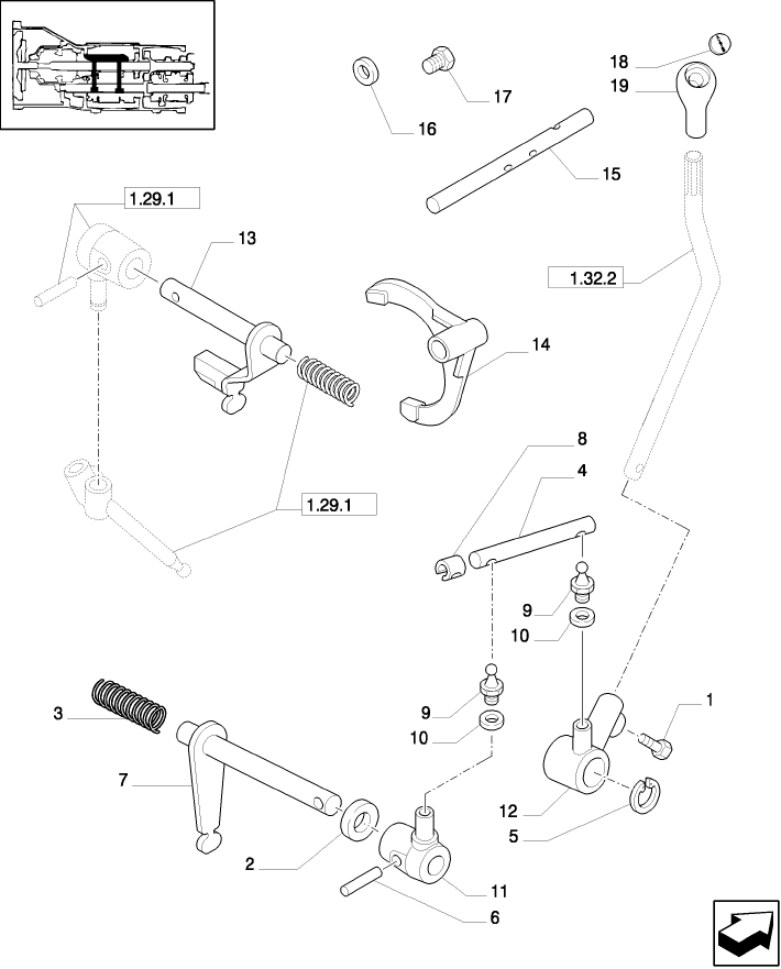 1.32.2/04 (VAR.139/1) NA - 8X8 (30 KM/H) SYNCHRONIZED - ROD AND FORK