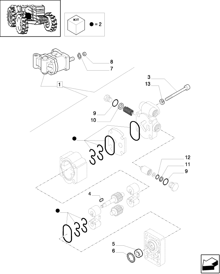 1.42.0/01A (VAR.126-127) ELECTRONIC LIFT - HYDRAULIC PUMP - PARTS