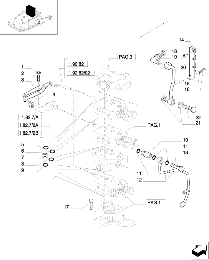 1.82.7/03(02) (VAR.390/1-399-498-498/1) 3 REM VALVES W/FLOW-RATE REG.  AND HYD. DIVIDER - PIPES AND RINGS - C5484