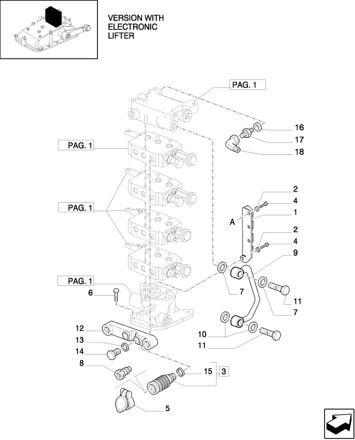 1.82.7/21(03) (VAR.166) 4 REMOTE VALVES FOR EDC - QUICK COUPLING-D4768