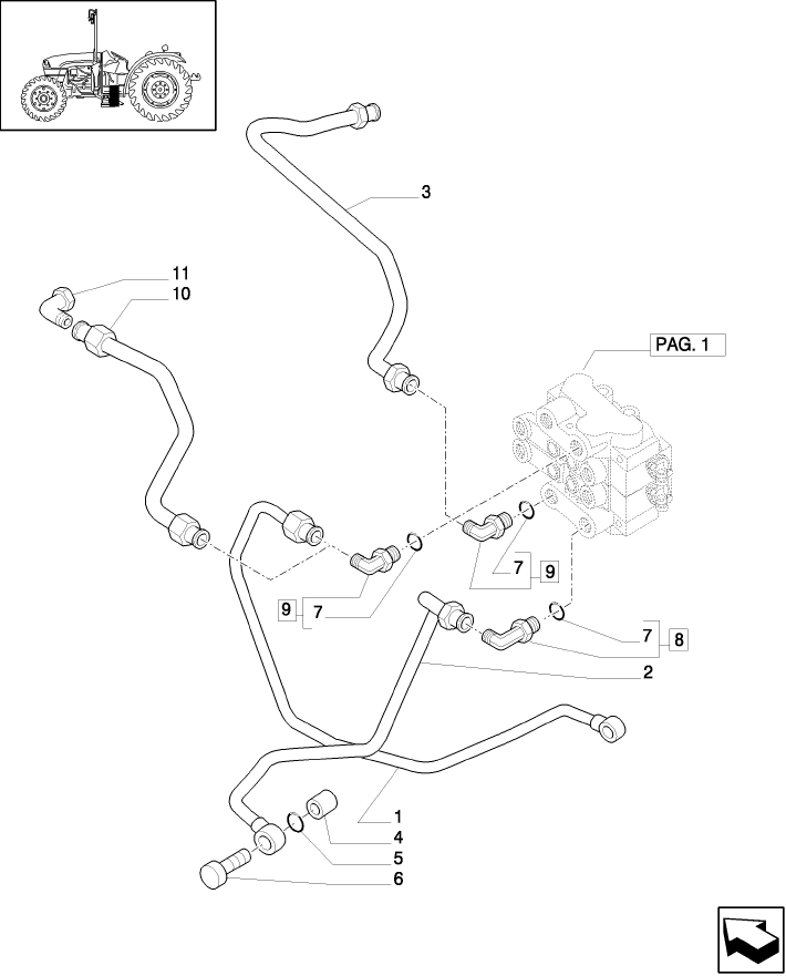 1.82.7/22(03) (VAR.124-125)  2 CONTROL VALVES WITH JOYSTICK