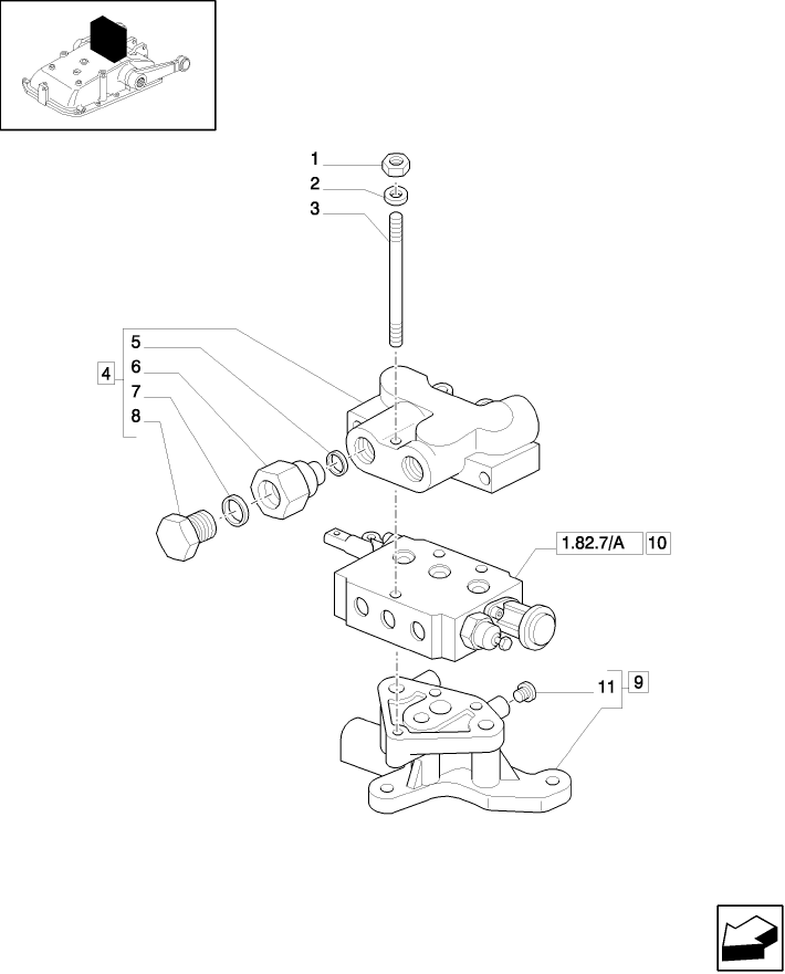 1.82.7(03) (VAR.107) SIMPLE DOUBLE EFFECT DISTRIBUTOR - BRACKET ET CONTROL VALVE