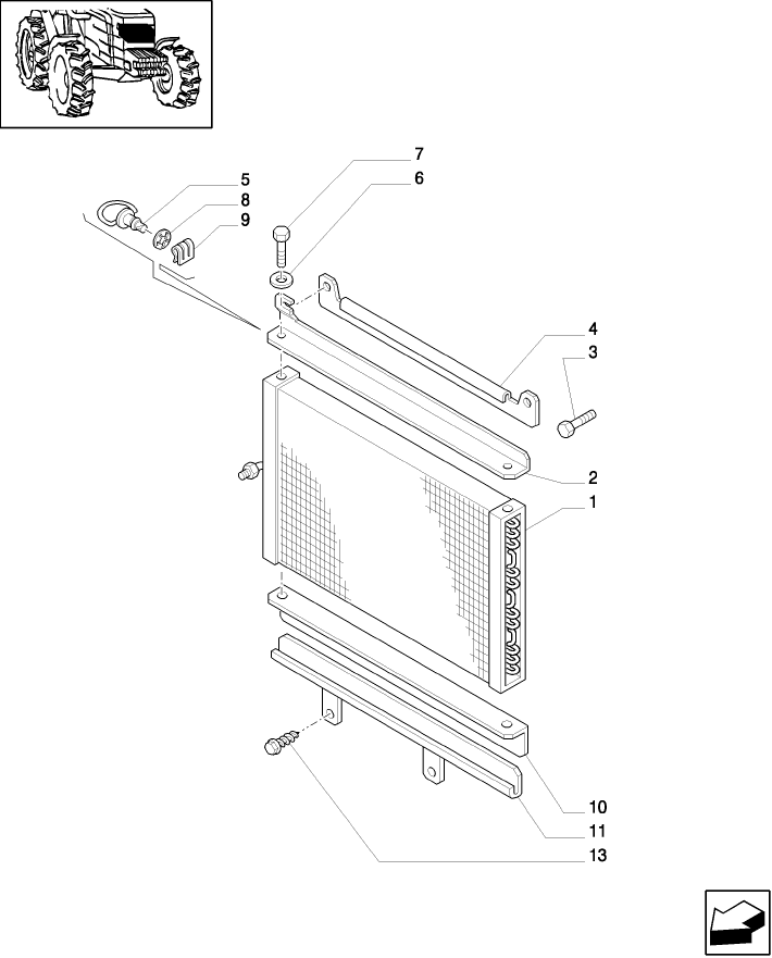 0.88.0(03) (VAR.608) CAB - AIR CONDITIONING UNIT - CONDENSER AND SUPPORTS - D4665