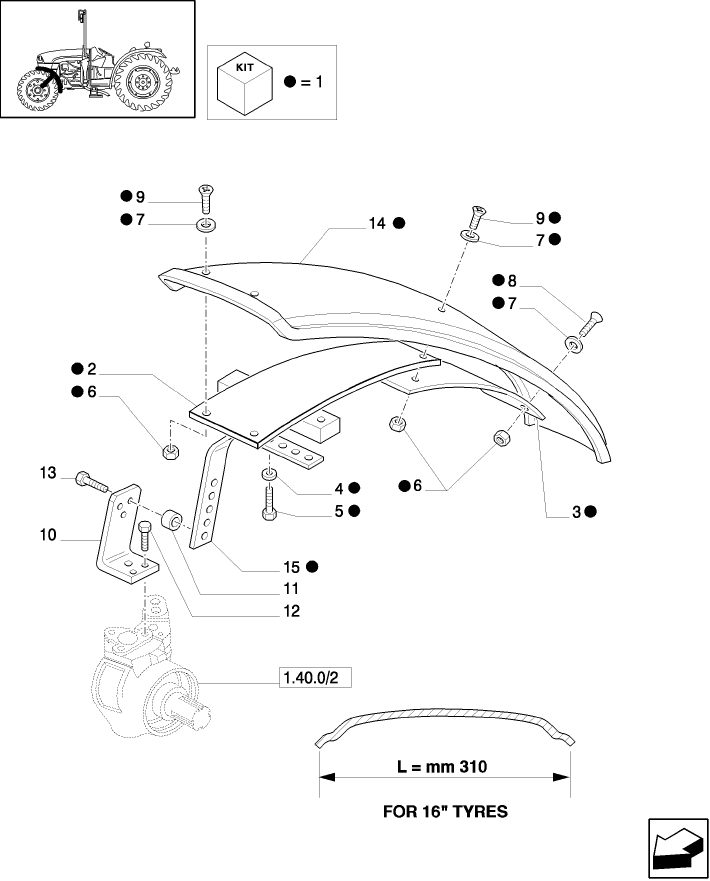 1.43.0/02 (VAR.169-169/1) 4WD FRONT MUDGUARDS- SUPPORTS