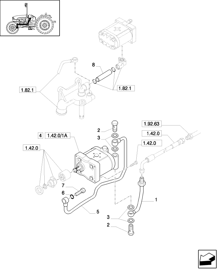 1.42.0/05 (VAR.270) DUAL COMM. (2 SPS) 32X16 (30KM/H) WITH HEAT EXCHANGER & ADJ.COLUMN - OIL PUMP & PIPES