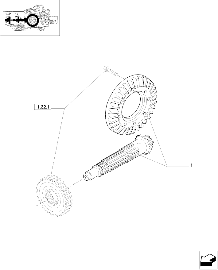 1.32.1/ 1(01) (VAR.320-320/1-812-819) HIGH SPEED RING GEAR AND PINION 4WD-RING GEAR/PINION SET