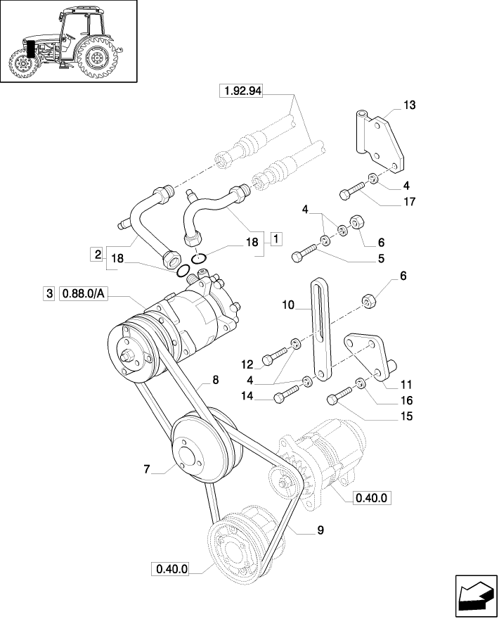 0.88.0(01) (VAR.608) AIR CONDITIONING COMPRESSOR, PIPES AND RELATED PARTS