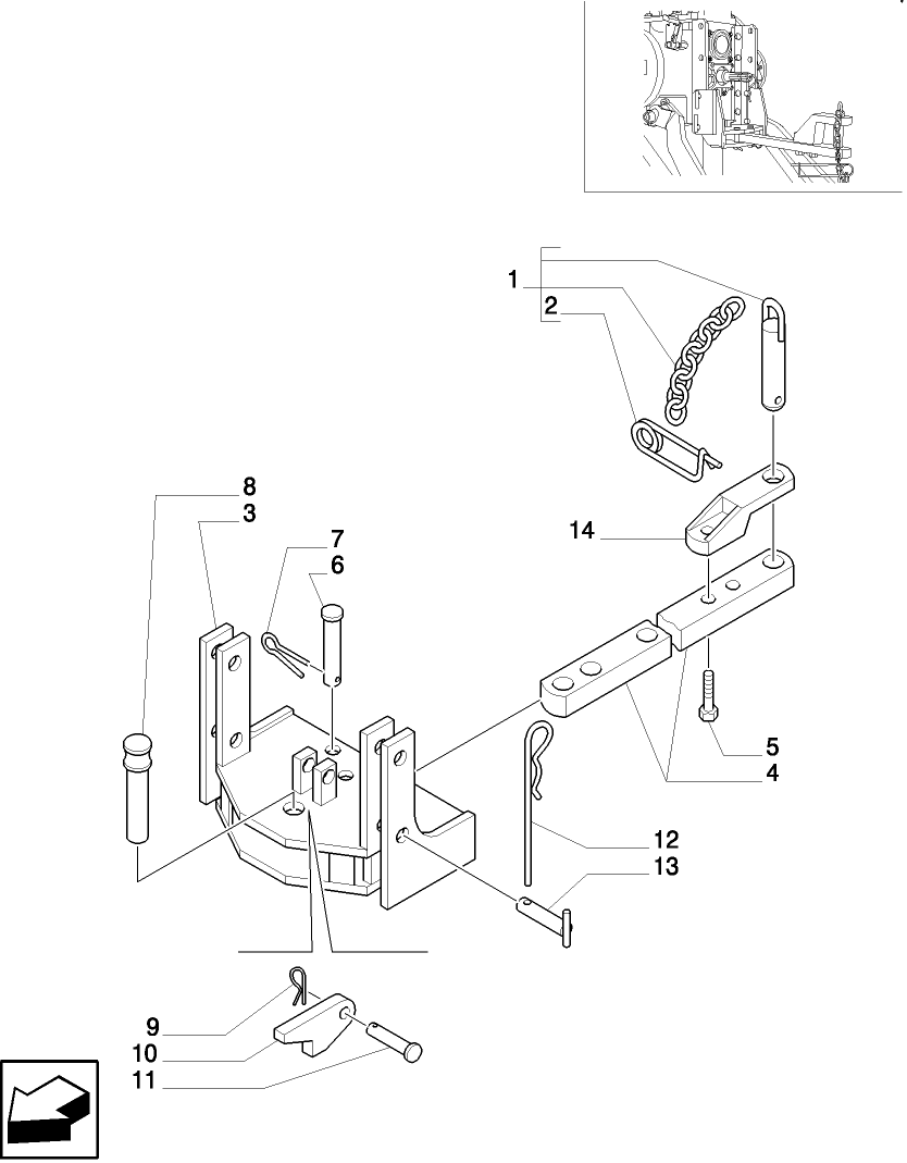 1.89.0/ 8 (VAR.913) DRAWBAR 29 MM - PARTS