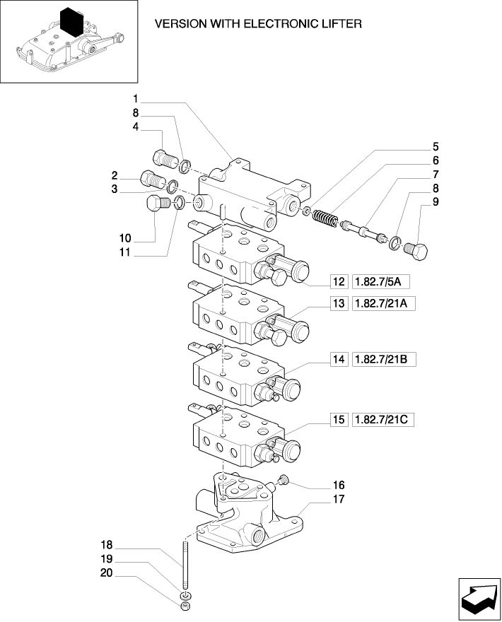 1.82.7/21(01) (VAR.166) 4 REMOTE VALVES FOR EDC - CONTROL VALVES - D4768