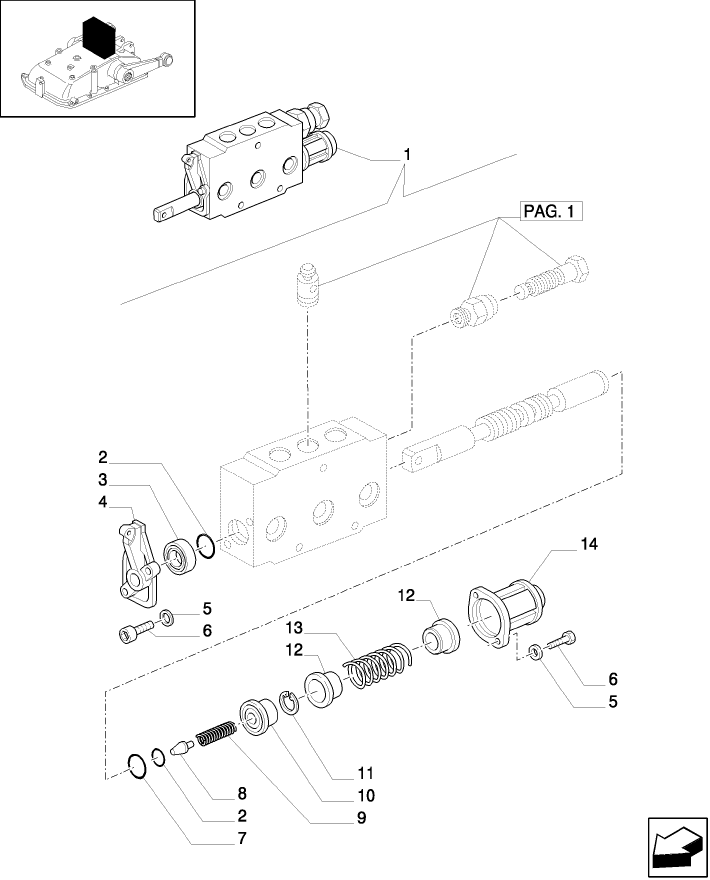 1.82.7/21A(02) (VAR.166) REMOTE VALVE SECTION BREAKDOWN (P/N 5171283) - D4768