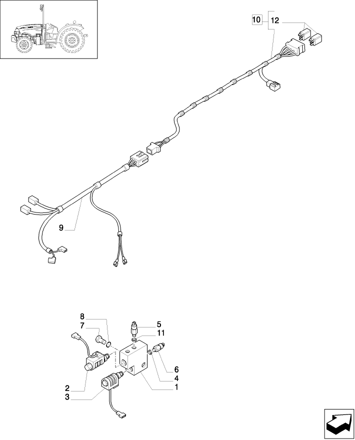 1.82.713/01(03) (VAR.372-414) TRAILER BRAKE VALVE (ITALY) - PIPES AND SOLENOID VALVES