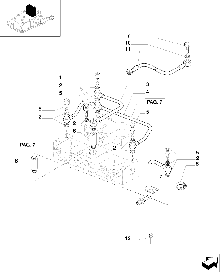 1.82.7/09(08) (VAR.088) 3 REAR REMOTE VALVES - PIPES - D5484