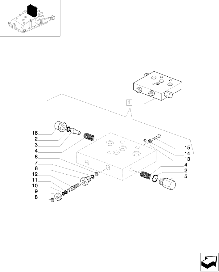 1.82.7/09B DOUBLE FLOW DIVIDER - BREAKDOWN - D5484