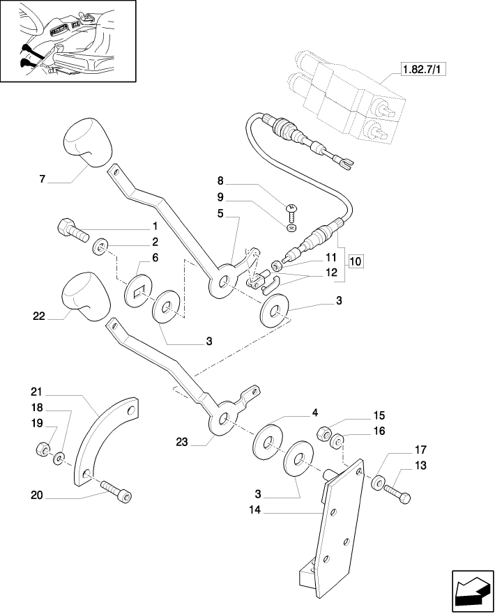 1.92.82/02 (VAR.108) 2 REMOTE VALVES - LEVERS