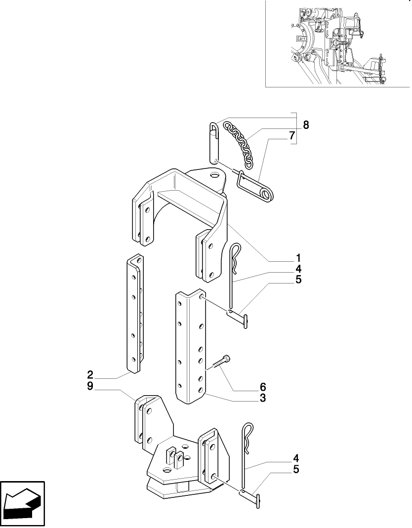 1.89.0/ 6 (VAR.906) SUPPORT AND DRAWBAR CATEGORY "C" TOW HOOK - PARTS