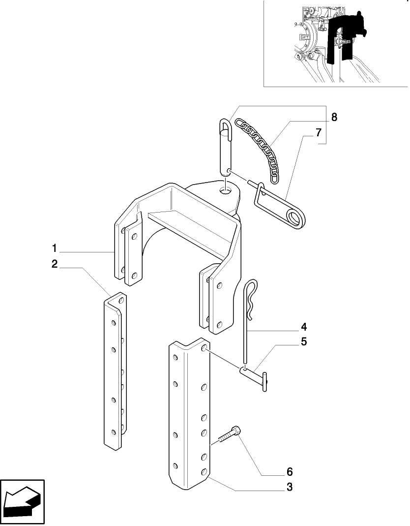 1.89.3/ 2 FIXED HOOK, CAT. "C", VERTICAL ADJUST, W/PIN 29MM HOLE - ITALY (VAR.891)