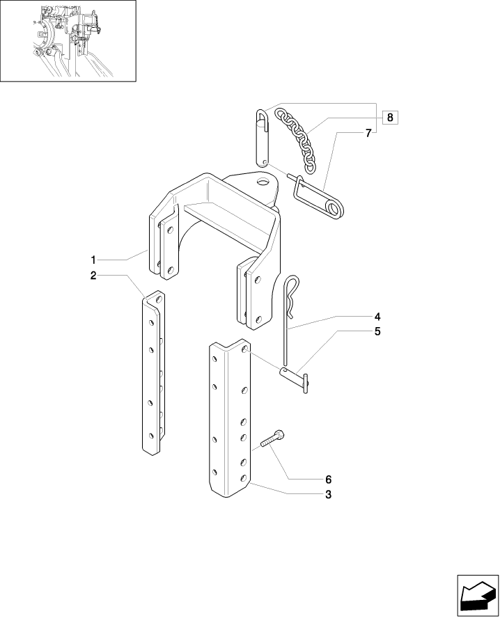 1.89.1/01 (VAR.891/2) FIXED HOOK, CAT. "C", VERTICAL ADJUST, W/PIN 29MM HOLE