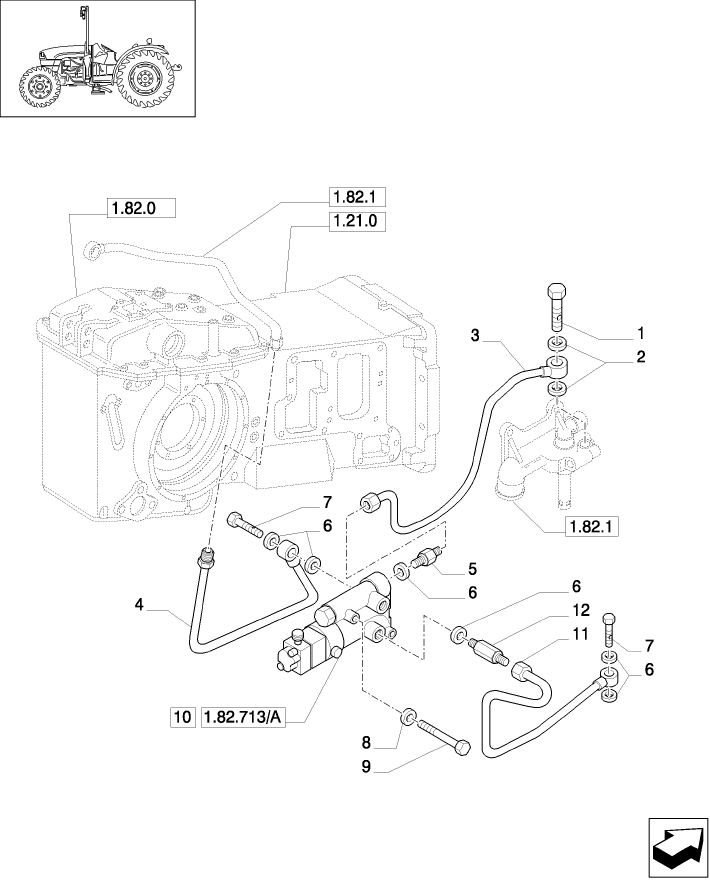 1.82.713(01) (VAR.370) TRAILER BRAKE VALVE (FRANCE) - PIPES